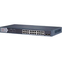  Hikvision DS-3E0526P-E/M 26 portos Gbit PoE switch (225 W), 24 PoE + 2 SFP uplink port, nem menedzselhető