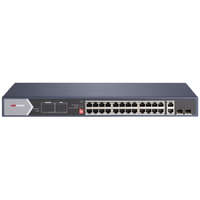  Hikvision DS-3E0528HP-E 28 portos Gbit PoE switch (370 W), 20 PoE+ / 4 HiPoE / 2 RJ45 + 2 SFP uplink port