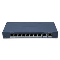 Hikvision DS-3E1310HP-EI (B) 10 portos PoE switch (110 W), 2 HiPoE + 6 PoE+, + 2 uplink port, smart menedzselhető