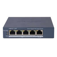  Hikvision DS-3E1505P-EI/M 5 portos PoE switch (45 W), 4 PoE + 1 RJ45 uplink port, menedzselhető