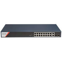 Hikvision DS-3E1520HP-SI-16P2T2F 20 portos Gbit PoE switch (230 W),12 PoE+4 HiPoE+2 SFP uplink port+2 RJ45 Uplink port, menedzselhető