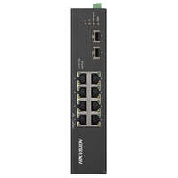  Hikvision DS-3T0510HP-E/HS 10 portos ipari Gbit PoE switch (110 W), 6 PoE+ / 2 HiPoE / 2 SFP uplink port, nem menedzselhető