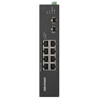 Hikvision DS-3T0510HP-E/HS 10 portos ipari Gbit PoE switch (110 W), 6 PoE+ / 2 HiPoE / 2 SFP uplink port, nem menedzselhető