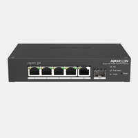 Hikvision DS-3T1306P-SI/HS 6 portos ipari 10/100 PoE switch (60 W), 4 PoE+ / 1 RJ45 + 1 SFP uplink port, menedzselhető