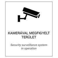  Nestron FM-01 Magyar és angol nyelvű figyelmeztető matrica: "Kamerával megfigyelt terület", 175x200 mm