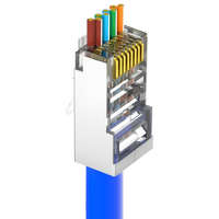 Nestron NPN-RJ45-1C6PTSF-PC10 Árnyékolt RJ45 csatlakozó, Cat6, átfűzhető, fali és patch kábelekhez, 10 db/csomag