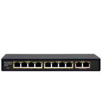 Videosec Videosec PS08FE+2GE-V1 Asztali PoE switch, 8 PoE + 2 Gigabit Uplink (96 W)