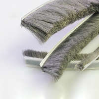 AVSeal Szigetelő kefe 2 méteres üvegajtó szigetelés szürke 9x5 mm ajtókefe vitrin üveges szekrény szélfogó üvegajtó kefe