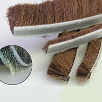 AVSeal Szigetelő kefe 2 méteres üvegajtó szigetelés barna 9x9 mm ajtókefe vitrin üveges szekrény szélfogó üvegajtó kefe