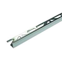 Celox OX 12 mm L alakú alumínium csempeszegély fényes polírozott ezüst színű élvédő 12x2500 mm-es profil