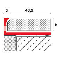 Celox OX Stone KL 10x3000 mm Kőszőnyeg lépcső natúr alu élvédő Kavicsbevonat szegély profil alumínium kavicsbevonat lezáró