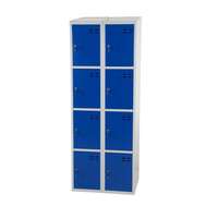 AVWH Öltözőszekrény szürke-kék Swed-2x4DOOR acél szekrény 2x4 ajtós 1920x700x550 mm