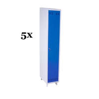 AVWH Fém öltözőszekrény Swed-1 acél szekrény 1 ajtós 1 db tároló polccal 1920 x 350 x 550 mm szürke-kék színben Minimum 5 db rendelése esetén