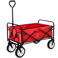 AVLift Összecsukható kézikocsi, strandkocsi, kirándulókocsi nagy méretű, önbeálló kerekekkel, kerti kiskocsi. Csak 10 kg! piros színben. Huzata levehető, mosható.