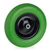AVLift Ø390 mm Molnárkocsi kerék, kézikocsi pótkerék 4.80/4.00-8 zöld defektálló kerék acél felnivel tömörgumi abroncs
