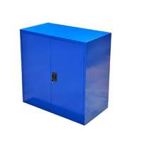 AVWH Acélszekrény kék Swed-100 acél szerszámos szekrény 2 db tároló polccal 70 kg/polc teherbírás 1000x1000x500 mm