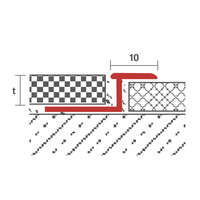 Celox OX Z profil burkolatváltó laminált lap rögzítő 250 cm alumínium ezüst leszorító takaró
