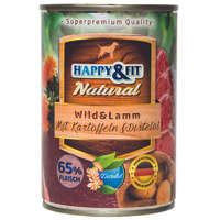 Happy&amp;Fit Happy&Fit Natural Adult konzerv vadhús & bárány, burgonya & sáfrányolaj 400g