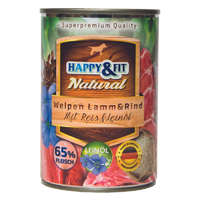 markak/happy-fit.png Happy&Fit Natural Junior konzerv bárány & marha, rizs & lenololaj 400g