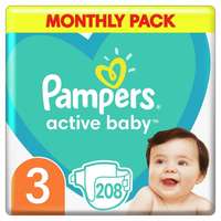 PAMPERS PAMPERS ACTIVE BABY MONTHLY BOX S3 208DB, 6-10KG