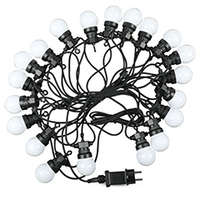  Party LED fényfüzér, kültéri - opál gömb izzókkal (20 db izzó, 10 méter, 10 Watt) hideg fehér
