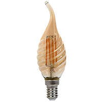  E14 LED izzó Vintage filament (4W/300°) Csavart gyertya láng - extra meleg fehér Kifutó