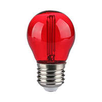  LED lámpa E27 Színes filament (2W/300°) Kisgömb - piros