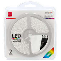 Avide Avide 5V-os USB csatlakozós színváltós RGB LED szalag szett (2m) vezérlővel