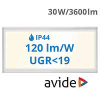 Avide Avide LED panel (600 x 300mm) 30W - természetes fehér, IP44 - fürdőbe is! (Industrial Range) 120lm/w