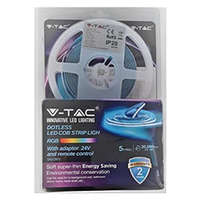 COB LED szalag szett: 5 méter színváltós RGB (420 LED/m, 13 Watt/m) + tápegység + távirányító