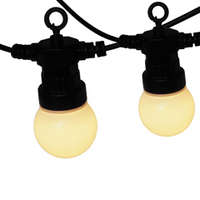 Kültéri sorolható LED fényfüzér (IP44, 5 méter, 10 db opál izzó, 6 Watt) - meleg fehér