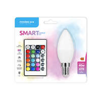 MODEE MODEE LED lámpa E14 (4.9W/270°) Gyertya - RGB+természetes fehér - távirányítható