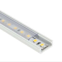 Type-D Fehér - Alumínium U profil LED szalagos világításhoz 16x6 mm (Átlátszó búrával)