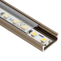  Type-D Barna - Alumínium U profil LED szalagos világításhoz 16x6 mm (Átlátszó búrával)