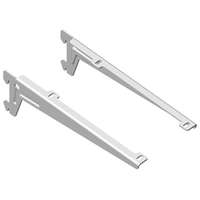 Fém fali polctartó szögkonzol, két horgas (28 cm) fehér, 2 db