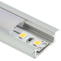 Alu-LED Alu-LED ALP-020 Ezüst - Alumínium U profil LED szalaghoz, süllyeszthető (Opál búrával) - 3 m