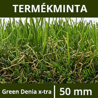  Termékminta: 50 mm-es műfű - Green Denia x-tra, extra dús kivitel, 6 év garancia, 12x12 cm