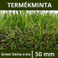 Termékminta: 50 mm-es műfű - Green Denia x-tra, extra dús kivitel, 6 év garancia, 12x12 cm