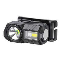 LED fejlámpa (3W) akkus, 8 funkciós fekete, hideg fehér-RGB