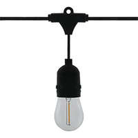 Cserélhető E27 izzós dekorációs LED égősor 1 Wattos filament lámpákkal (10 db izzó, 5 méter, 10 Watt)