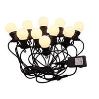 V-TAC V-TAC Party LED fényfüzér, kültéri - opál gömb izzókkal (20 db izzó, 10 méter, 10 Watt) meleg fehér, sorolható