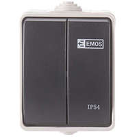 EMOS EMOS Kültéri falon kívüli csillárkapcsoló, IP54, szürke-fekete