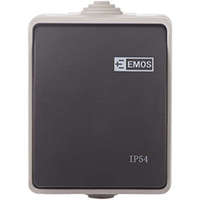 EMOS EMOS Kültéri falon kívüli váltó kapcsoló, IP54, szürke-fekete