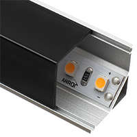  ALP-005 Ezüst - Alumínium sarok profil LED szalaghoz, szögletes (Fekete búrával)