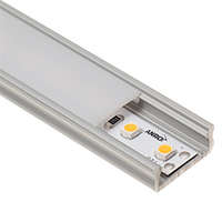  Type-D Ezüst - Alumínium U profil LED szalagos világításhoz 16x6 mm (Félig átlátszó búrával)