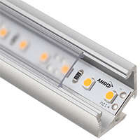  Type-H - Pult és lépcsővilágításhoz alu sarokprofil LED szalaghoz, átlátszó búrával