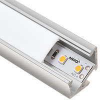 Lumines Lumines Type-H - Pult és lépcsővilágításhoz alu sarokprofil LED szalaghoz, opál búrával
