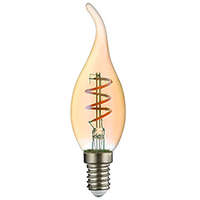 Avide Avide E14 LED izzó Vintage filament (3W/360°) Csavart gyertya láng - meleg fehér