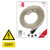 Avide Avide 220V LED szalag szett: 5 méter melegfehér szalag, vízálló IP67 védett csőben, kültéri dekorációhoz