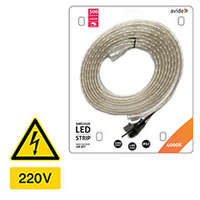 Avide Avide 220V LED szalag szett: 5 méter természetes fehér szalag, vízálló IP67 védett csőben, kültéri dekorációhoz